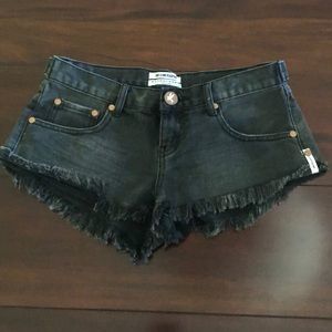 One Teaspoon washed black shorts